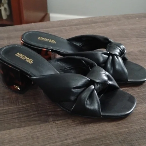 Michael Kors🎁 Josie Mule Knotted Sandals Leopard Block heel NIB - Picture 4 of 7